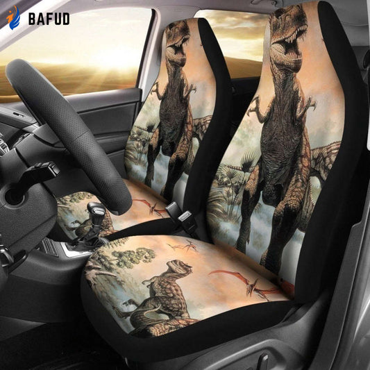Dinosaurs in the Wild Dinosaur Car Seat Covers For Fan Gifts LT04 - Bafud