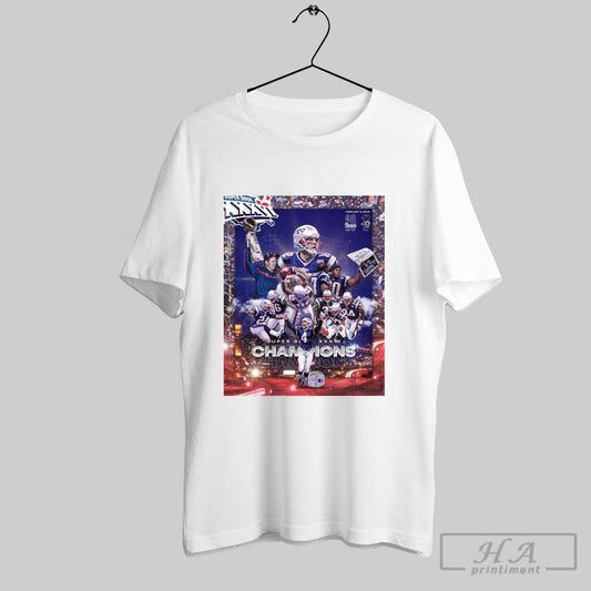 Poster New England Patriots 20 17 St Louis Ram Feb 3 2002 Super Bowl Xxxvi Champions The Day The Dynasty Began T Shirt