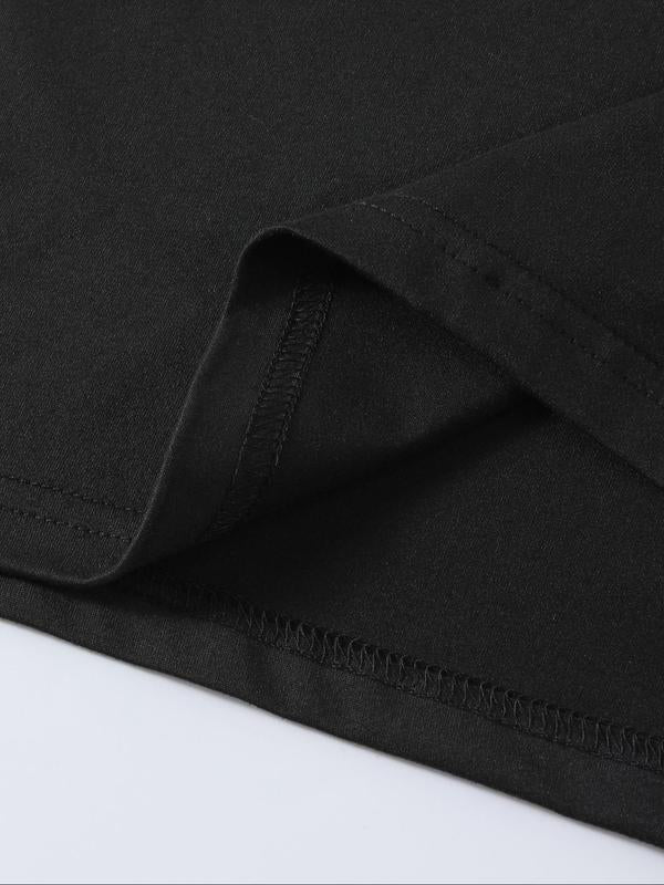 Men's Letter Print Round Neck Tee,Â Summer Clothes, Regular Fit Crew Neck Short Sleeve T-Shirt for Outdoor Daily Wear, Graphic Tees,Â Casual Summer StreetwearÂ for Men