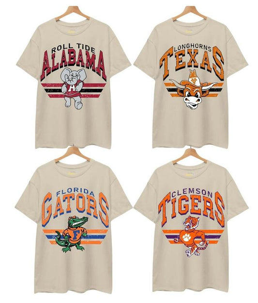 Vintage College NCAA T-shirt, Vintage T-shirt All Teams NCAA, Classic Sport T-shirt, Sand Color, Cotton T-shirt, For WoMen, For Men,  Gifts For Sport