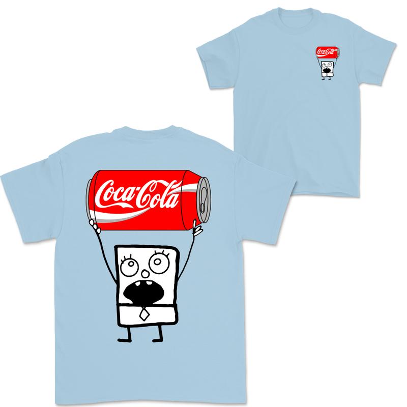 Doodlebob Coca Cola 2 Sided T-Shirt, Funny Drinking T-Shirt, Summer T-Shirt, Full Color T-Shirt, Unisex T-Shirt, For Men, For Women, Gift For All Menswear Top