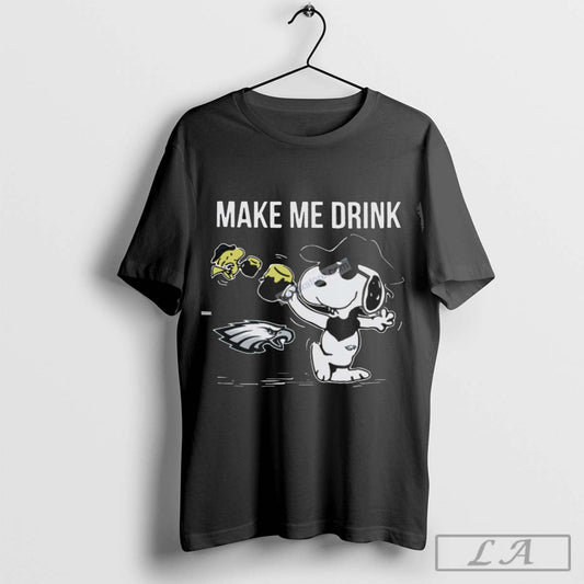 Snoopy Woodstick Make Me Drink Philadelphia Eagles Shirt