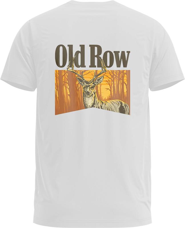Old Row The Smoking Buck Tee - Old Row T-Shirt - Gildan 5000 Graphic Tshirt, Hunting Unisex Print Hoodie Gift - Heavy Cotton, Full Sizing & Colors