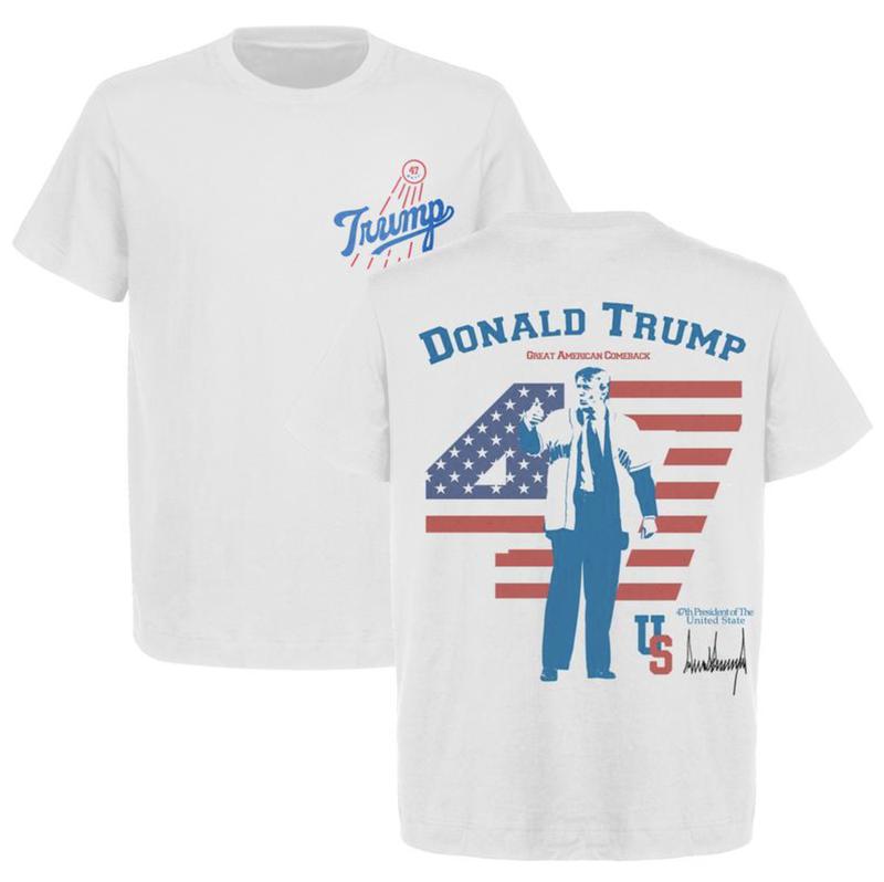 Donald Trump Dodg ers 2024 Shirt/Hoodie/Sweatshirt, Retro Crewneck, Cotton, Menswear Tops