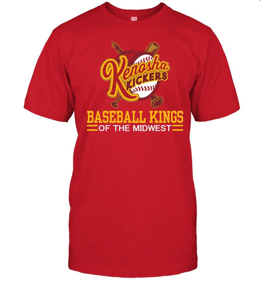 Kenosha Kickers Slogan Baseball Kings Of The Midwest Tee