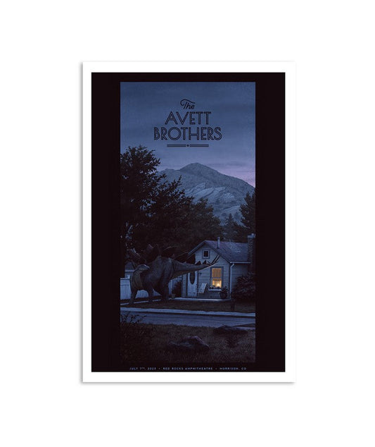 July 7, 2023 The Avett Brothers Red Rocks Amphitheatre Morrison, CO Poster