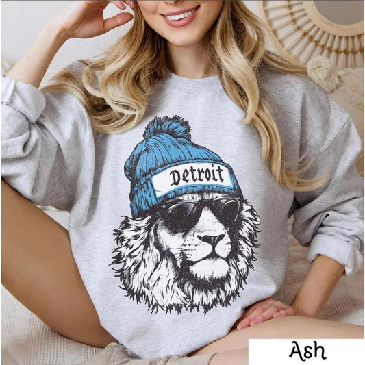 Detroit Football Crewneck Sweatshirt, Vintage Sports Fan Apparel, Trendy Game Day Gift, Unisex Detroit Sweatshirt, Detroit Football Fan