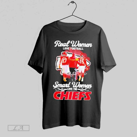 Real Women Love Football Smart Women Love The Kc Chiefs Coach Kelce Mahomes Shirt