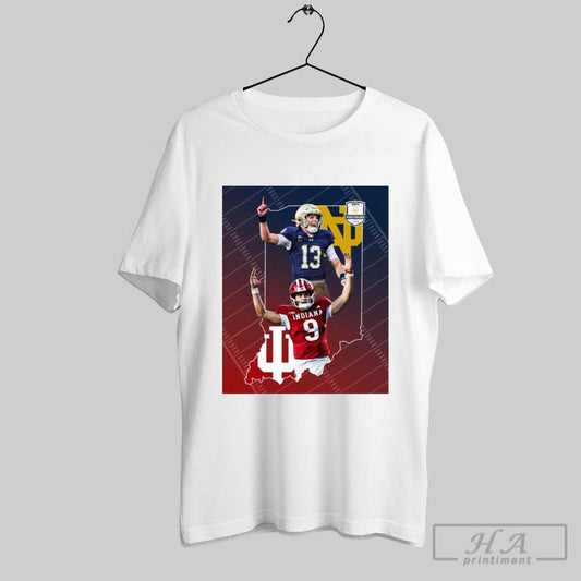 Poster Indiana Hoosiers At Notre Dame Fighting Irish The First Ever 12 Team Cfp Friday T Shirt