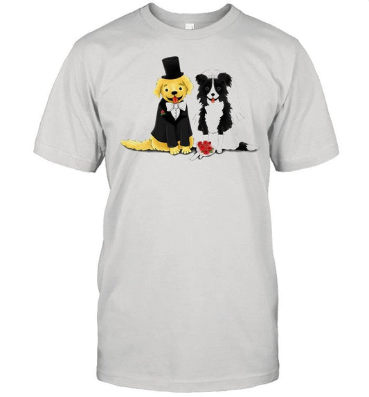 Dog Bride And Groom â€“ Retriever And Collie shirt_1