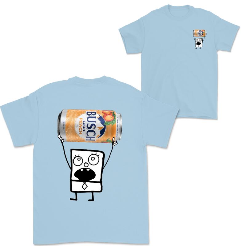 Doodlebob Busch Light Peach 2 Sided T-Shirt, Funny Drinking T-Shirt, Summer T-Shirt, Full Color T-Shirt, Unisex T-Shirt, For Men, For Women, Gift For All Menswear Top
