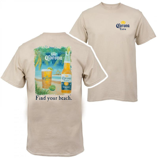 Corona Extra Find Your Beach T-shirt - 2 Side - Colors For All - Multiple Style Options - Streetwear Essentials - Fit For All - For Him And Her
