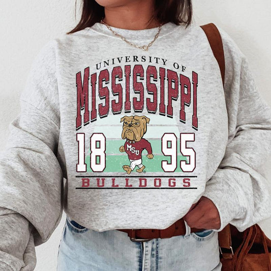 Mississippi State Bulldogs Vintage NCAA Sweatshirt, College Football Shirt, Classic Gift for Fans, Vintage Sport, Unisex Style, Comfortable Wear