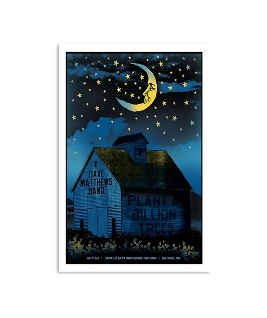 Dave Matthews Band Plant A Billion Trees 71123 New Hampshire Pavilion Gilford, NH Poster