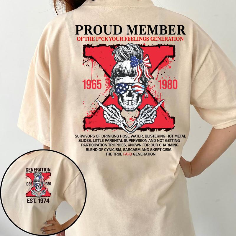 New Version Generation X Customize Year Of Birth Shirt, Gen X Raised On Hose Water And Neglect T-Shirt - Vintage Inspired Funny Saying Sarcasm Quotes Shirt