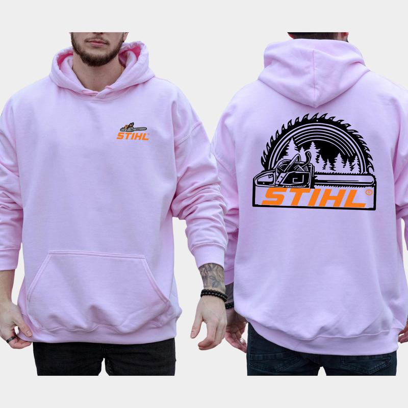 Classic Stihl Chainsaw 2-Sided Hoodie for Men, Men's STIHL Hoodies, Stihl Saw Sweatshirt, Casual Menswear, Classic Cotton Fabric Tops