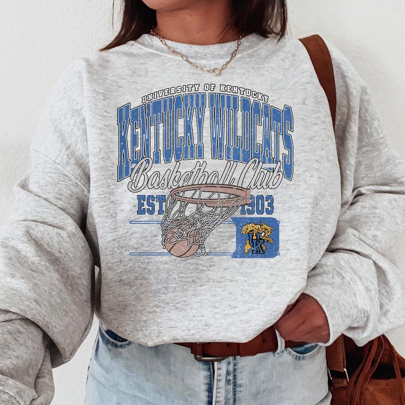Vintage Kentucky Wildcats NCAA Division I Men's Basketball Shirt, University of Kentucky NCAA College Basketball Shirt, Crewneck, Cotton, Shirt