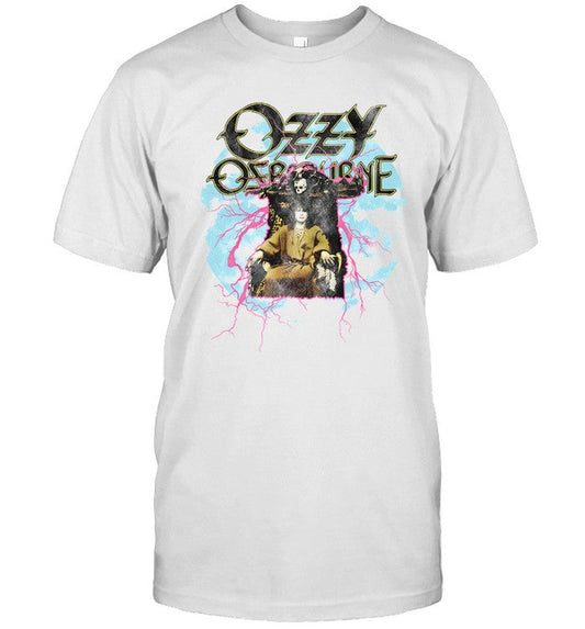 No Rest For The Wicked Lightning Ozzy Osbourne T-Shirt White
