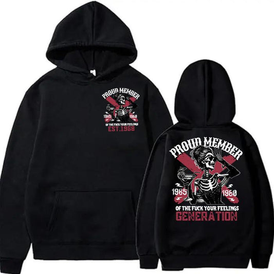 (HOODIE) Gen X customized skull drink proud member Hoodie, Customize Gen X TShirt Raised On Hose Water And Neglect T-Shirt - Vintage Inspired Funny Saying Sarcasm Quotes Shirt - Fit, Casual