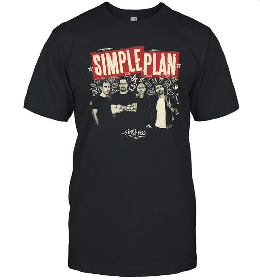 Simple Plan Band Foto Since 1999 T-Shirt Black