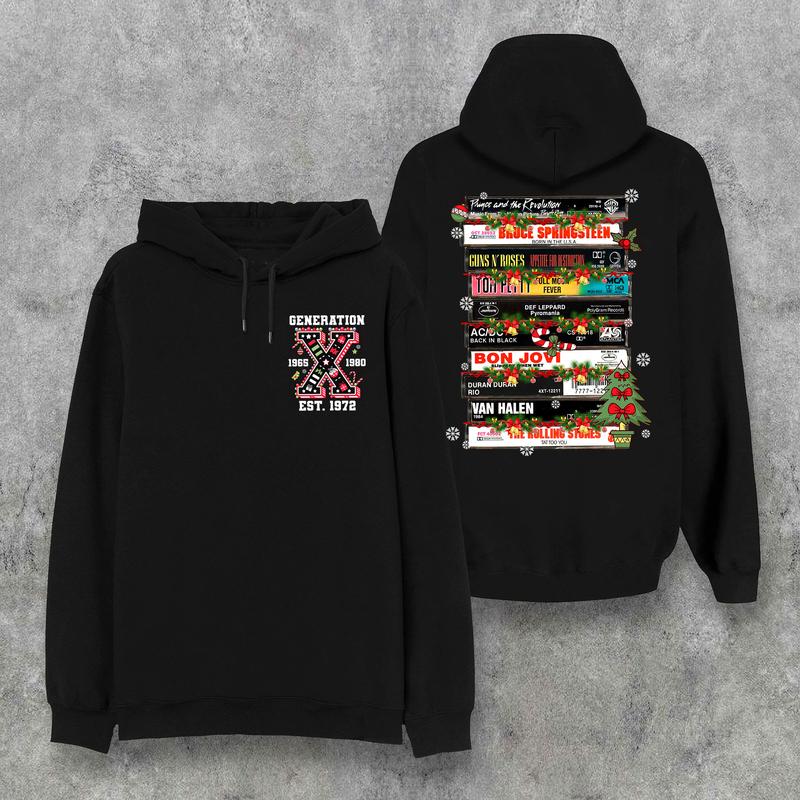 (HOODIE) Gen X customized christmas new version Proud Members Of Gen X New Hoodie, Customize Gen X TShirt Raised On Hose Water And Neglect T-Shirt - Vintage Inspired Funny Saying Sarcasm Quotes Shirt - Fit, Casual