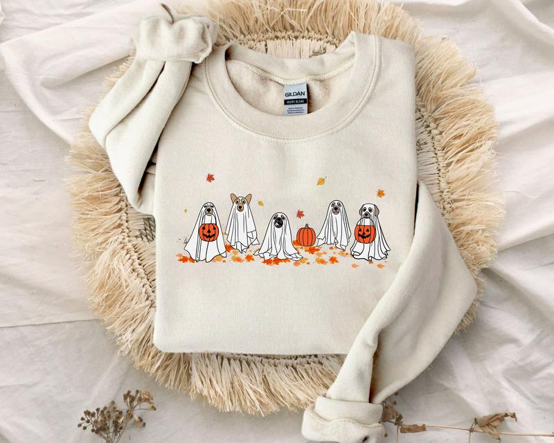 ÃÂ¡ute Ghost Dog Shirt, Halloween Shirt, Ghost Shirt, Dog Lovers Shirt, Halloween Dog Shirt, Spooky Season Tee Top Womenswear