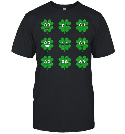 Clover Emojis Emoticons Boys Girls St. Patrickâ€™s Day shirt