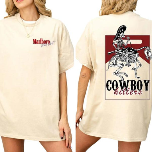 Vintage Marlboro Cowboy Wild West Shirt, Country Music, Cowboy Kille T-shirt, Unisex Clothings , Gift for mother Classic, Timeless Appeal T-Shirt Mens