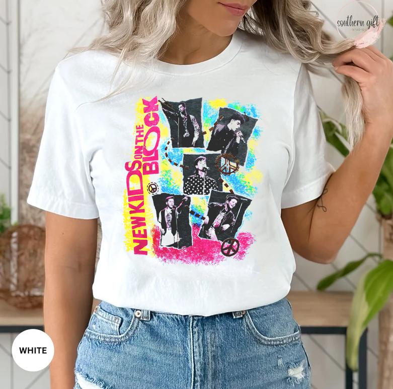 Neon New Kids On The Block TShirt, Retro Band Tee, Old School Boy Band, Pop Band Shirt, NKOTB Shirt, Summer Carnival 2024