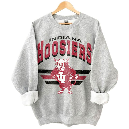 16. Indiana Hoosiers Vintage NCAA Sweatshirt, Indiana University Sports Gear Shirt, Classic Unisex College Fan Gift