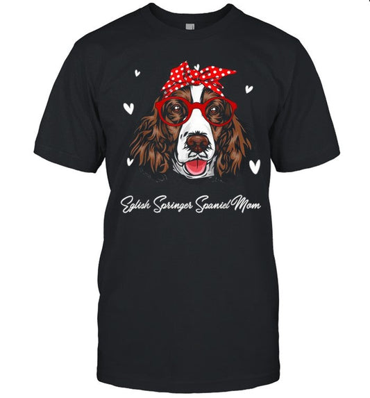 Eglish Springer Spaniel Mom Leopard Print Dog Lovers Mother shirt_1