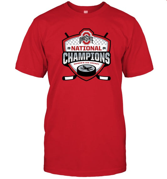 T Shirts Ohio State 2024 National Champions Women's ICE Hockey Limited