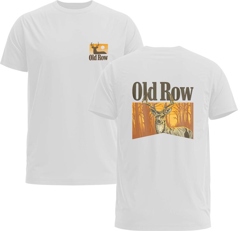 Old Row The Smoking Buck Tee - Old Row T-Shirt - Gildan 5000 Graphic Tshirt, Hunting Unisex Print Hoodie Gift - Heavy Cotton, Full Sizing & Colors