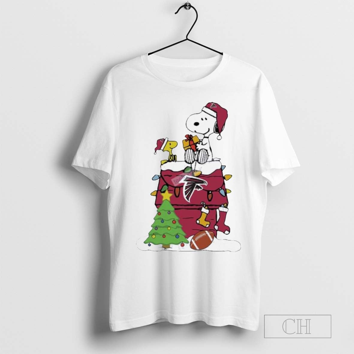 Snoopy Woodstock Atlanta Falcons Christmas T-Shirt
