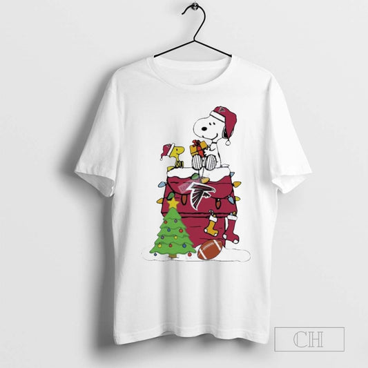 Snoopy Woodstock Atlanta Falcons Christmas T-Shirt
