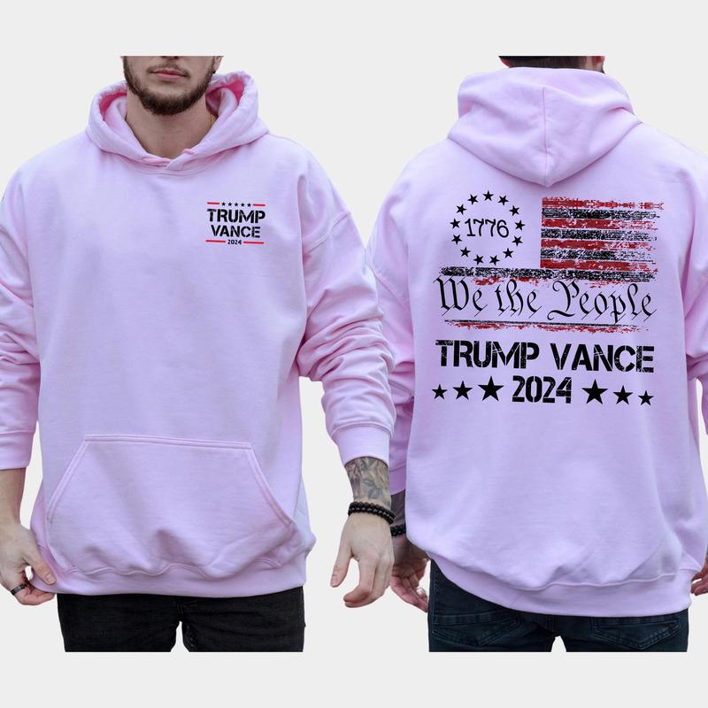 We The People Trump Vance 2024 2-Side Hoodie, Trump 2024 Hoodie, MAGA Hoodie, 1776 Vance Shirt, Casual Menswear