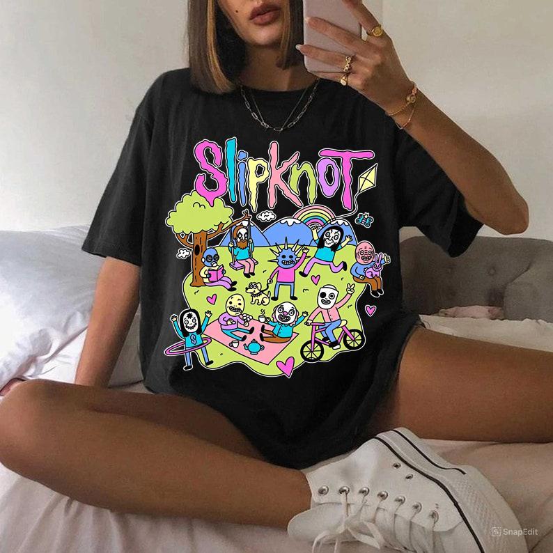 Slipknot Happy Times Playing Together T-shirt - Metal Band Shirt Cotton Graphic Tee Gift Casual Fabric