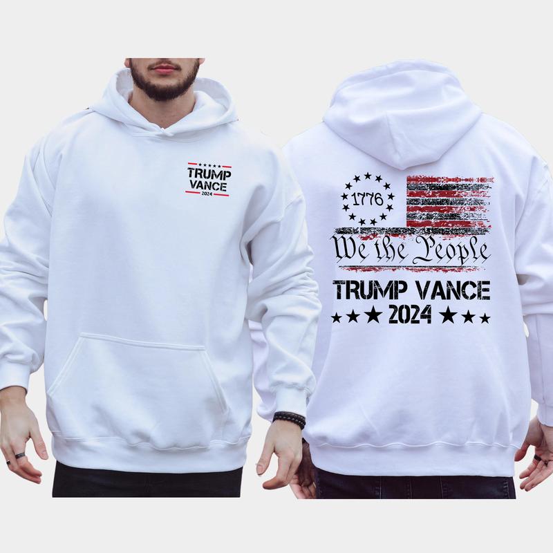 We The People Trump Vance 2024 2-Side Hoodie, Trump 2024 Hoodie, MAGA Hoodie, 1776 Vance Shirt, Casual Menswear