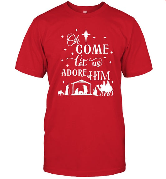 Oh Come Let Us Adore Him Christmas Shirt