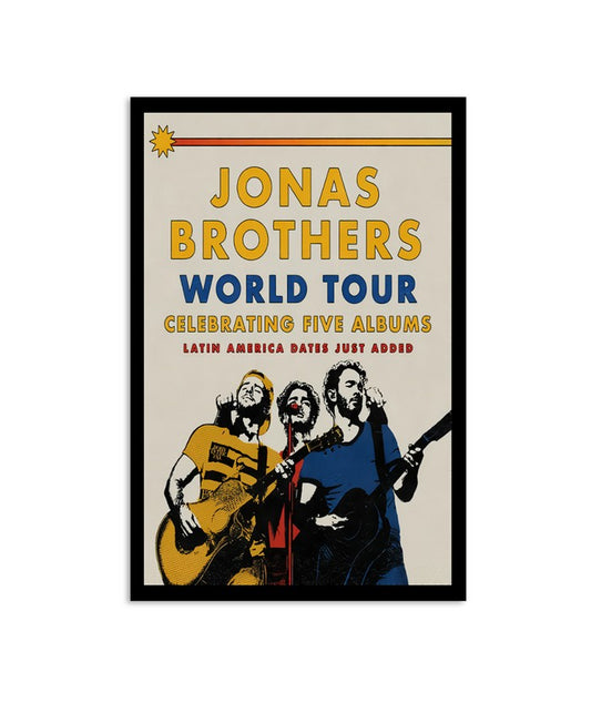 Jonas Brothers World Tour 2024 Celebrating Five Albums Latin America Poster