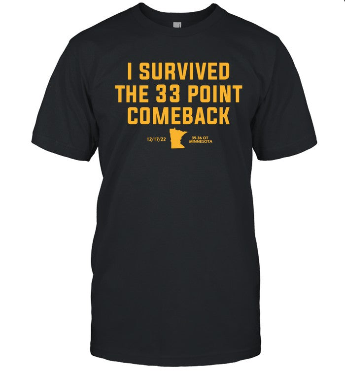 I Survived The 33 Point Comeback 39-36 Minnesota Limited Shirt