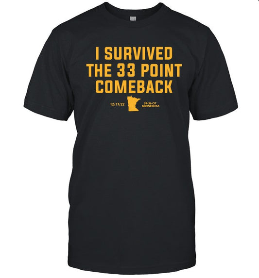 I Survived The 33 Point Comeback 39-36 Minnesota Limited Shirt