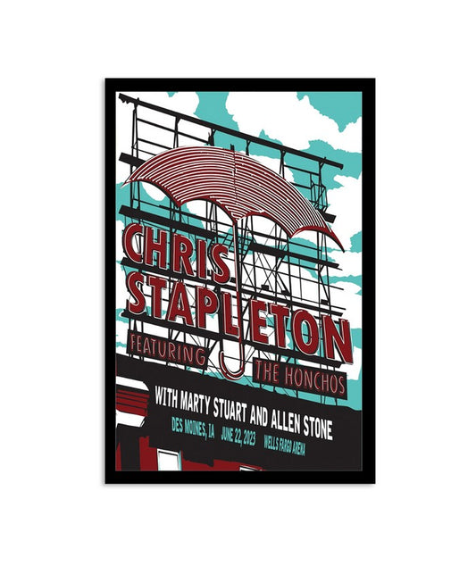 Poster Chris Stapleton Featuring The Honchos Des Moines IA June 22 2023 Wells Fargo Area