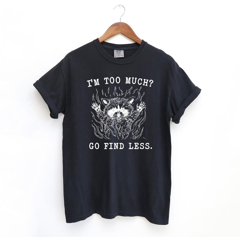 I'm too Much Go Find Less  Funny T Shirt, Meme T Shirt, Comfort Colors Shirt