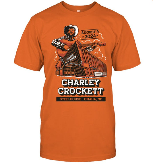 Limited Charley Crockett Omaha, NE August 4th, 2024 Steelhouse T-Shirt