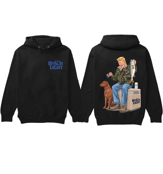 Fishing Trump With Busch Light Beer 2 Side Hoodies, Trump and Your Fishing Gear, Fishing Season, Hoodie for Men, for Women Shirt Retro Vintage Y2k Aesthetic Hoodie Sweater