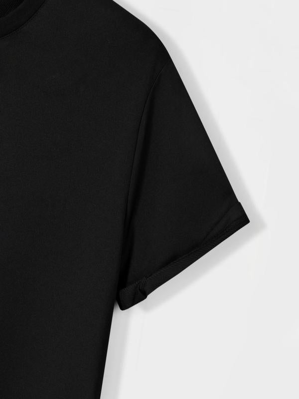 Men's Letter Print Round Neck Tee, Summer Clothes, Regular Fit Short Sleeve Crew Neck T-shirt for Summer, Graphic Tees, Men's Streetwear for Casual Wear