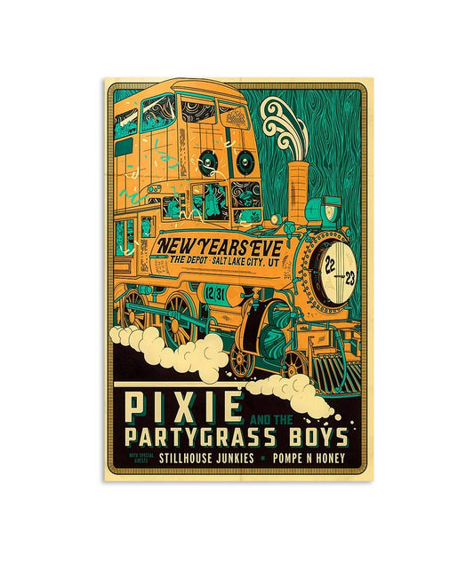 Pixie And The Partygrass Boys, New Years Eve 2023, The Depot Salt Lake City UT Poster