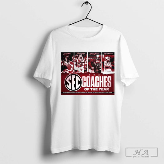 Poster South Carolina Gamecocks Coaches Of The Year Lamont Paris Dawn Staley Shane Beamer Kalen Anderson Sec Football 2024 T Shirt