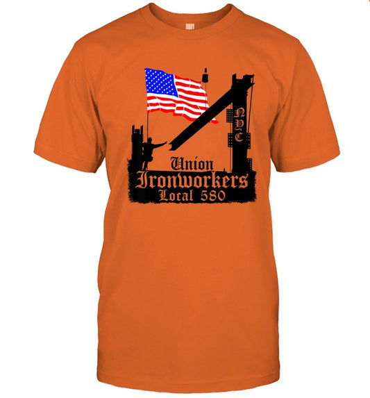 Eddie Kingston Union Ironworkers Local 580 NYC American Flag Limited Shirt